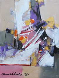 Mashkoor Raza, 12 x 16 Inch, Oil on Canvas, Abstract Painting, AC-MR-335